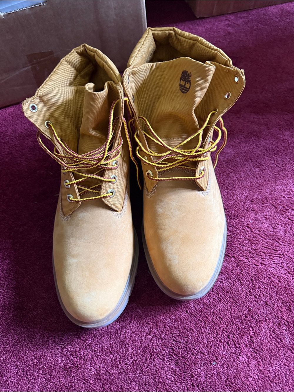 Timberland Wheat Tan Nubuck 6-Inch Lace-Up Work Boots